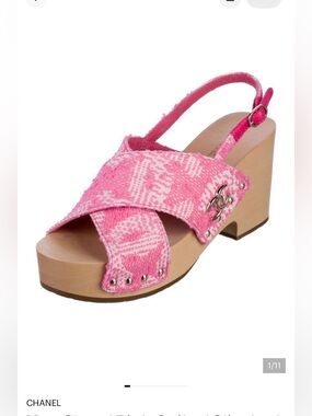 New Chanel Pink Quilted Slingback Clogs US 9/ EU 39
